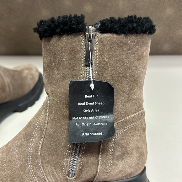 🔥🔥🔥NEW Aquatalia Suede Leather Real Sheep Fur Boots - Picture 7 of 12